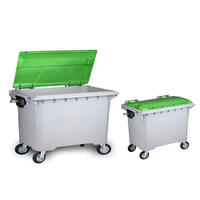 Plastic trash can HH 660L Plastic waste bin with wheel