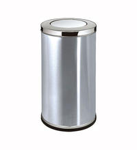 Stainless steel push over round bin
